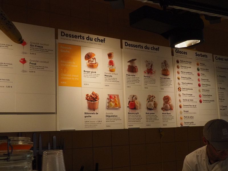 The fancy ice cream menu