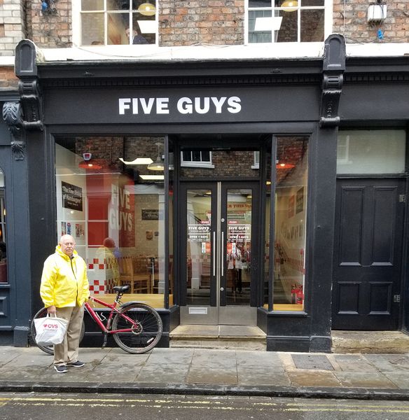 They now have Five Guys burgers