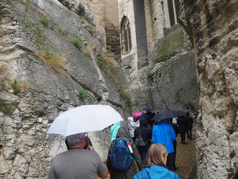 This walkway was cut through solid stone