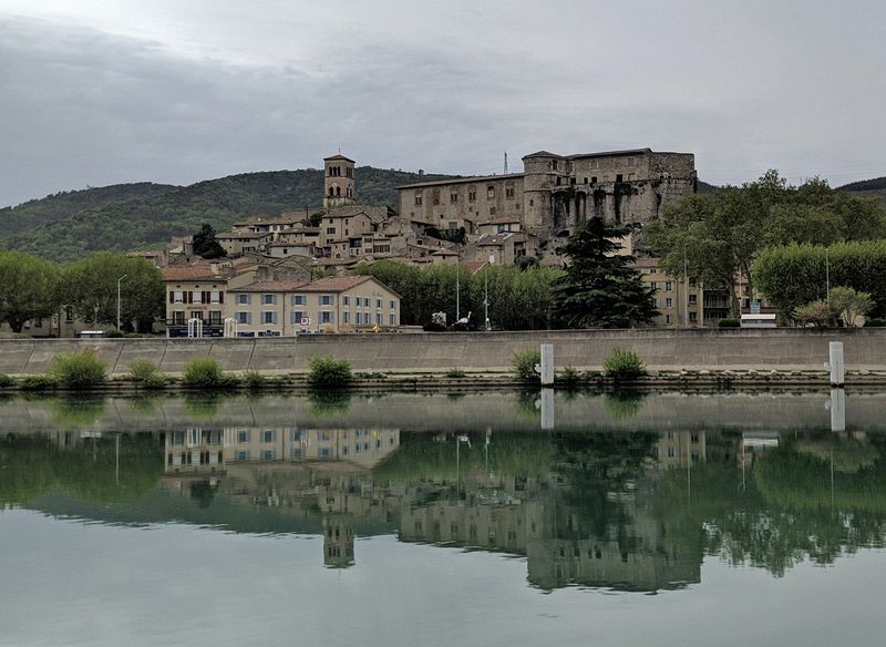 We pass a castle on the river