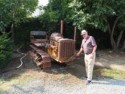 Livingston cranks the old tractor
