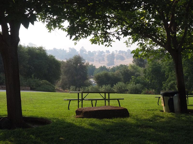 Picnic table and smoky hill