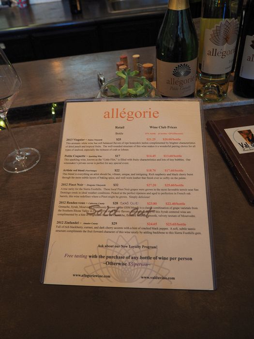 Allegorie tasting menu