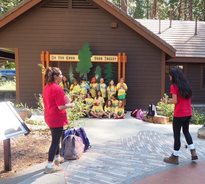 Group of girls visiting the park